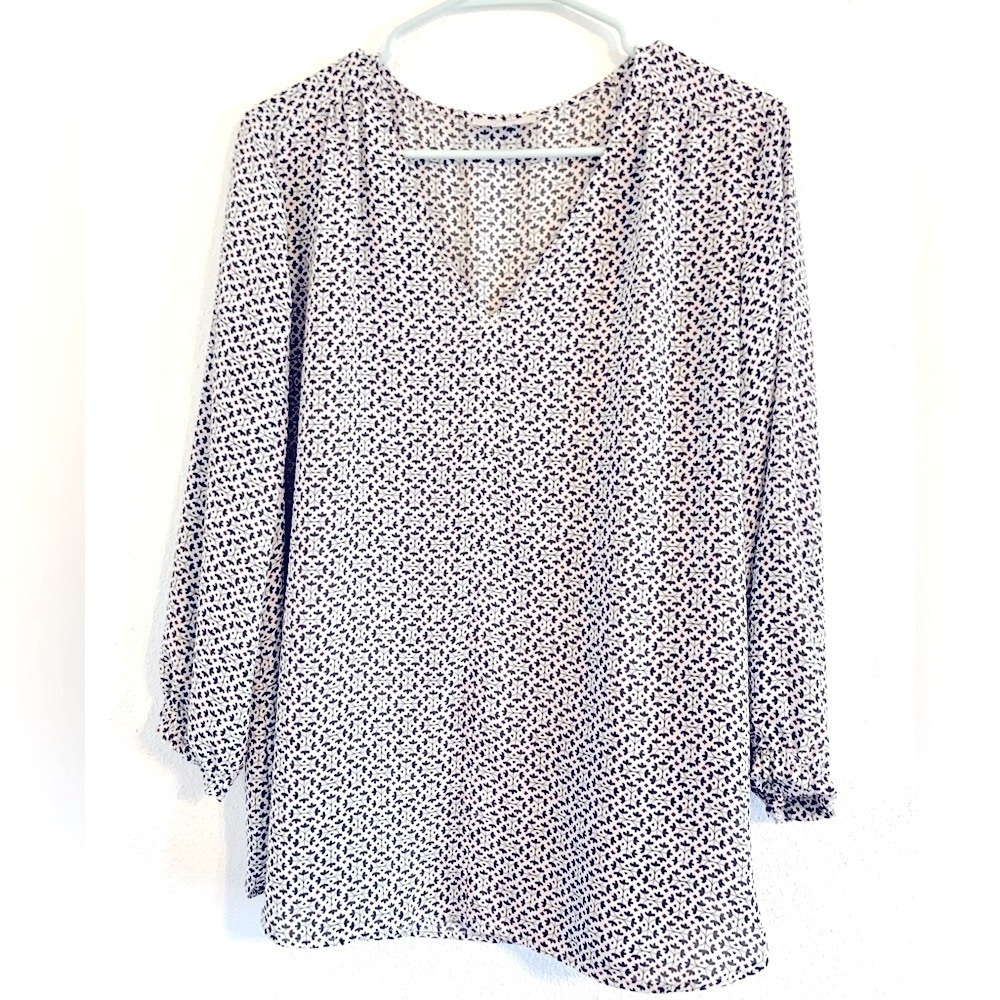 Loft Flower Print 3/4 Sleeve Blouse